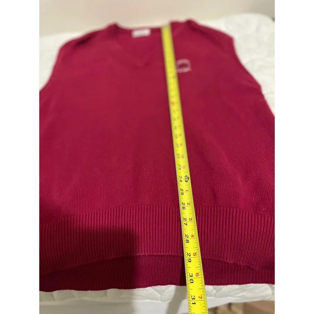 Titleist Corbin Mens XL Burgundy Red Cotton V-Neck Golf Sweater Vest Kingsmill